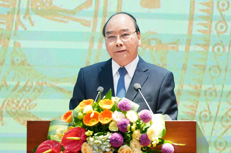 Thủ tướng Nguyễn Xuân Phúc phát biểu tại Hội nghị ẢNH: QUANG HIẾU