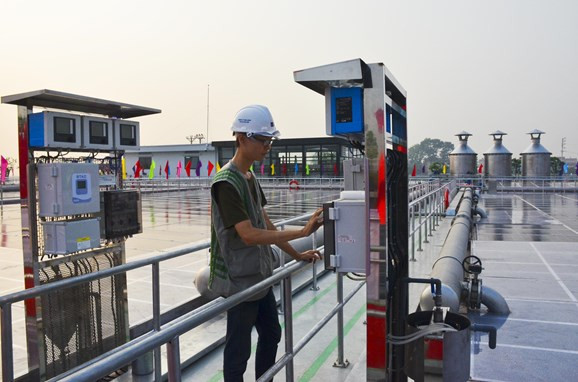 Nhà máy XLNT Cầu Ngà xử lý nước thải làng nghề trên địa bàn huyện Hoài Ðức