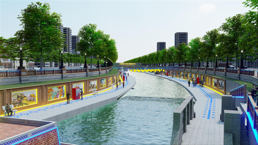 Phối cảnh sông Tô Lịch sau cải tạo theo đề xuất của Cty JVE 