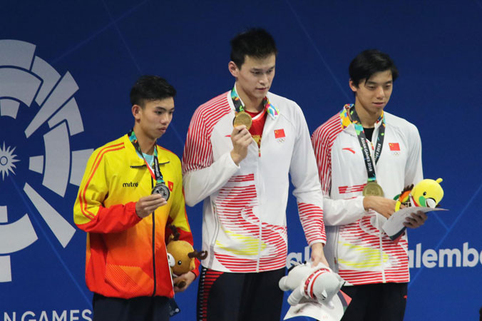 Huy Hoàng (trái) có một kỳ Asiad thành công vang dội. Ảnh: THÀNH DUY.