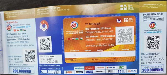 Tấm vé mệnh giá 200 ngàn đồng.