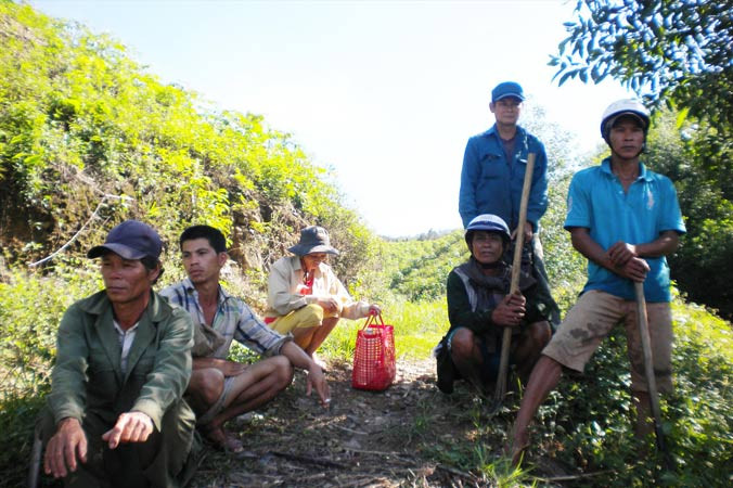 Khu vực đất rừng bắc sông Hiếu, nơi xảy ra tranh chấp giữa người dân địa phương với Công ty Lâm nghiệp Ðường 9. Ảnh: Phạm Xuân Dũng.