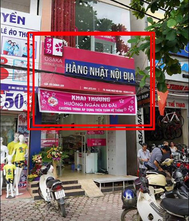 Cửa hàng nhái bộ nhận diện thương hiệu của hệ thống hàng Nhật nội địa Sakuko.