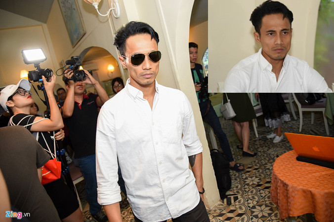 Phạm Anh Khoa trong buổi họp báo hy hữu chiều 15/5. Ảnh: Zing.vn.