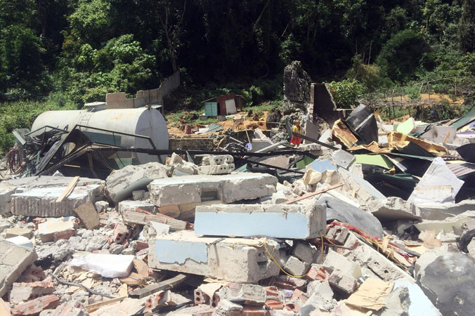 Ngôi nhà Nguyễn Thanh Tuân tử thủ bị san phẳng. Ảnh: Nguyễn Hoàn.