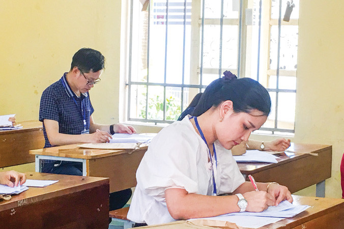 Chấm thi đang được cho là khâu có nhiều sơ hở của kỳ thi THPT quốc gia. Ảnh: Nghiêm Huê.