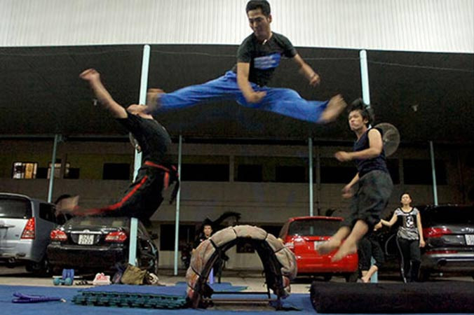 “Lò” luyện cascadeur Quốc Thịnh.