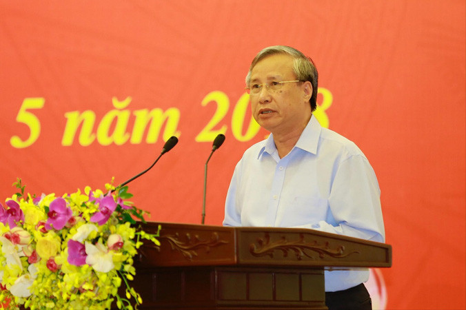 Ông Trần Quốc Vượng, Thường trực Ban Bí thư: Kiên quyết xử lý những cán bộ, đảng viên có sai phạm, tham nhũng. Ảnh: Như Ý.