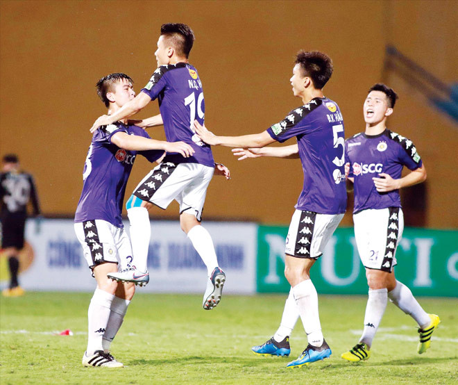 Hà Nội FC nối dài mạch bất bại ở mùa giải năm nay lên con số 11 trận sau 11 vòng đấu. Ảnh: VSI.