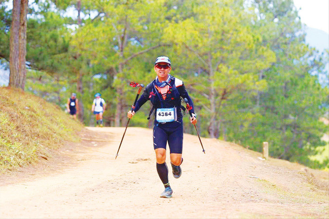Minh Nguyễn tại giải siêu marathon Đà Lạt ngày 18/3/2018. Ảnh: N.M.
