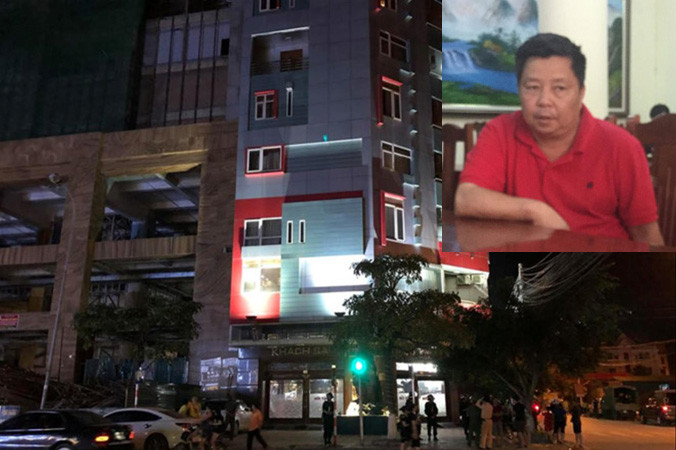 Khu nhà hàng, khách sạn nguy nga của “đại gia” Voòng tại khu đô thị Phú Lộc ( TP Lạng Sơn) (ảnh lớn), đối tượng Voòng tại cơ quan điều tra (ảnh nhỏ). Ảnh: Duy Chiến.