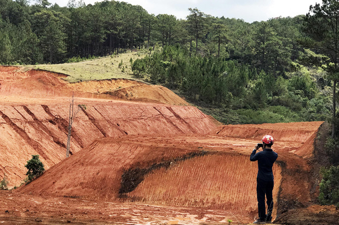 Một khu đất lâm nghiệp ở thành phố Đà Lạt bị san bạt trái phép. Ảnh: K.A.