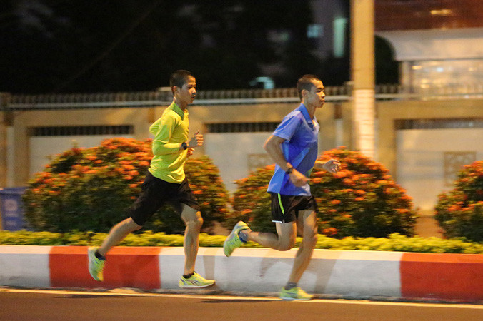 Nguyễn Văn Sơn tích cực tập luyện cho mục tiêu bảo vệ ngôi vô địch giành được ở giải đấu được tổ chức trên quê nhà năm 2017. Ảnh: Thắng Quyết.