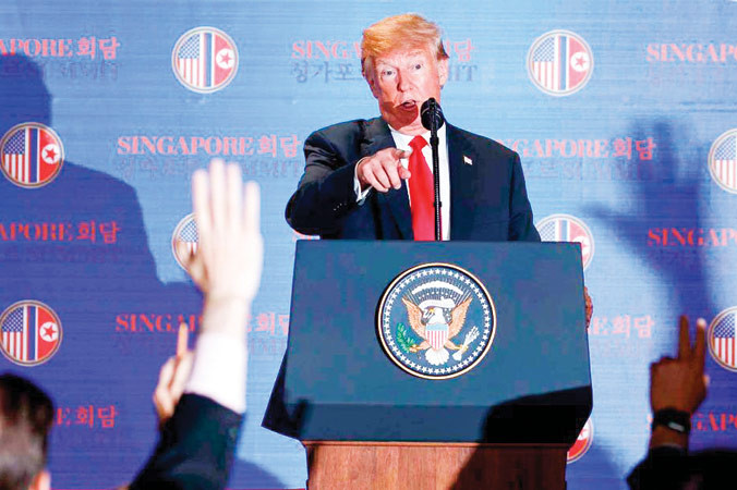 Ông Trump tuyên bố sẽ chấm dứt tập trận trên bán đảo Triều Tiên. Ảnh: CNN.