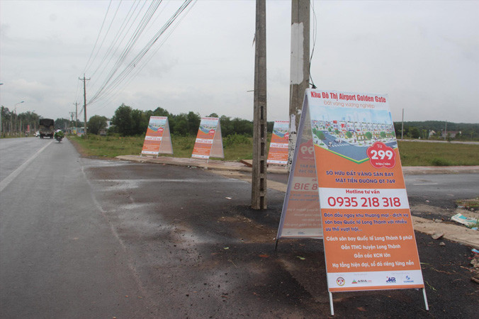 Các dự án dân cư tại huyện Long Thành đón đầu Dự án sân bay Long Thành. Ảnh: Minh Đức.