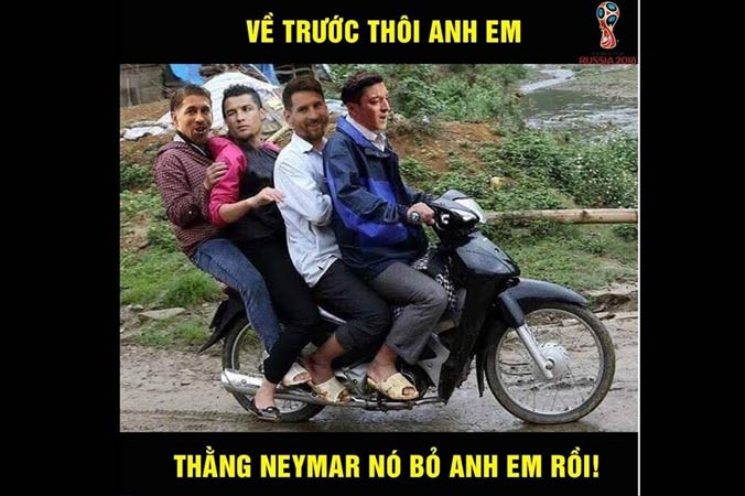 Ảnh chế các ngôi sao bóng đá về nước sớm tràn ngập trên mạng xã hội.