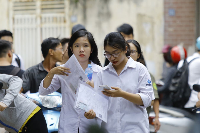 Thí sinh dự thi tốt nghiệp THPT Quốc gia 2018. Ảnh: Như Ý.