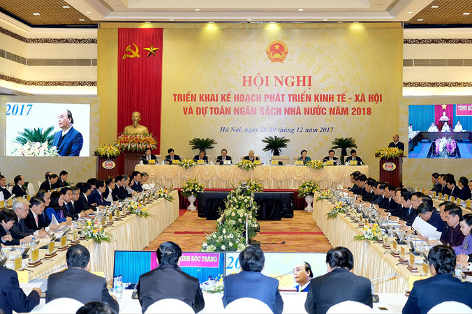 Lãnh đạo Đảng, Nhà nước, Quốc hội dự Hội nghị trực tuyến Chính phủ với các địa phương. Ảnh Q.H.