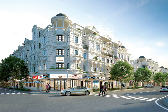 Phối cảnh nhà phố thương mại dự án Cityland Park Hills.