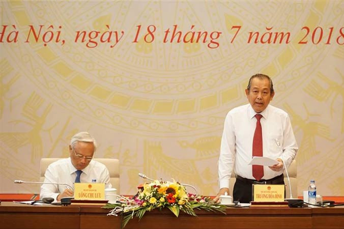 Ủy ban Thường vụ Quốc hội tổ chức Hội nghị chuyên đề về công tác xây dựng pháp luật năm 2018. Ảnh: LD.