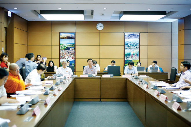 Một phiên thảo luận tổ tại Quốc hội chiều ngày 31/5. Ảnh: Như Ý.