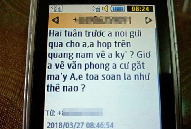 Tin nhắn gạ xin quảng cáo của một người xưng phóng viên của một tạp chí gửi tới cán bộ Hội Người mù TT-Huế.