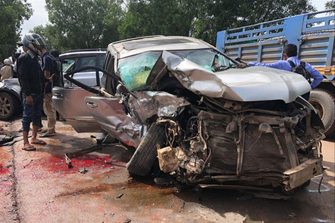 Chiếc SUV của ông Ranariddh. Ảnh: Bangkok Post.