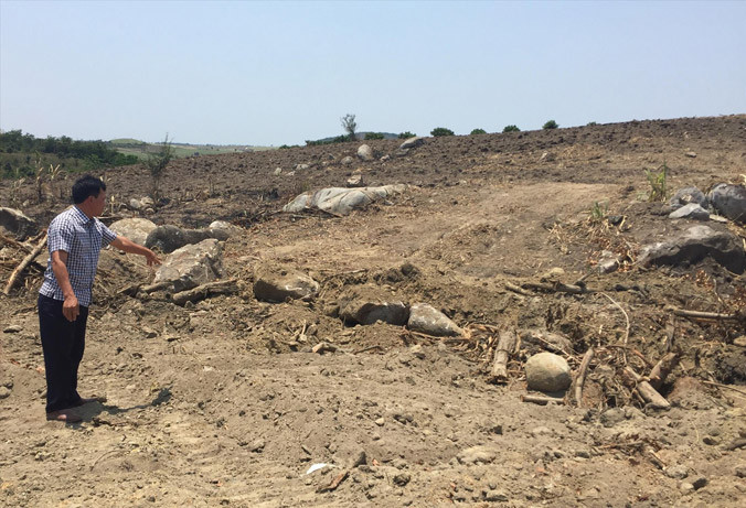 Vị trí gốc cây đa siêu khủng được khai thác tại rẫy nhà ông Thướng.