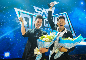 Trọng Hiếu cùng nhà sản xuất SlimV đăng quang Sao Đại chiến đầy thuyết phục khi đáp ứng đủ các tiêu chí nghệ thuật và giải trí. Ảnh: Nguyễn Bá Ngọc.