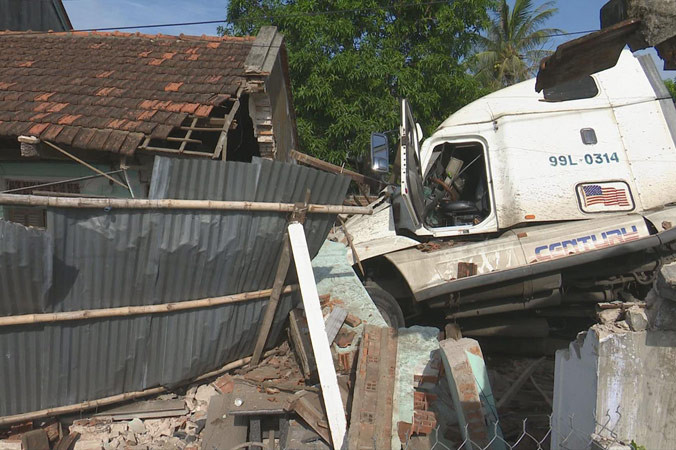 Hiện trường vụ tai nạn.