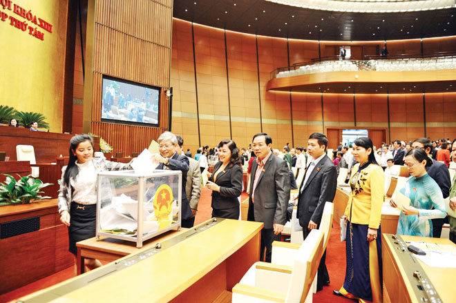 Lấy phiếu tín nhiệm được Quốc hội thực hiện trong mỗi nhiệm kỳ. Ảnh: Như Ý.