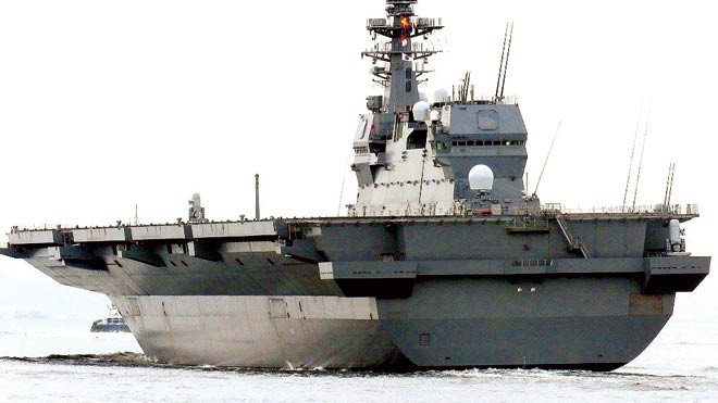 Tàu sân bay Kaga thuộc lớp Izumo, mang số hiệu 184. Ảnh: reddit.com.