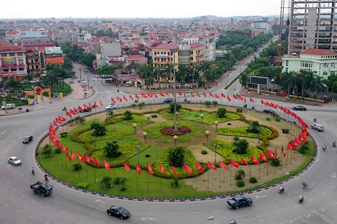 Một góc trung tâm TP Bắc Ninh. Ảnh: Như Ý.