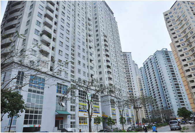 Ba tòa chung cư CT4, CT5A-B, CT6 thuộc khu đô thị Văn Khê, quận Hà Đông. Ảnh: Nguyễn Hoàn.