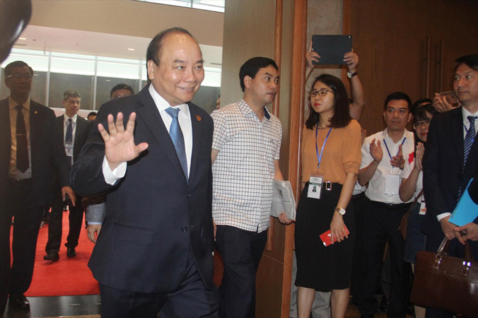 Thủ tướng Nguyễn Xuân Phúc tại buổi khai mạc kỳ họp lần thứ 6 Đại hội đồng Quỹ Môi trường toàn cầu. Ảnh: Thanh Trần.