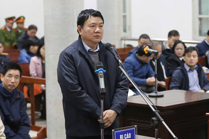 Bị cáo Đinh La Thăng tại phiên tòa.