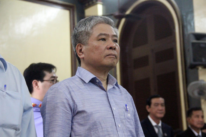 Nguyên Phó Thống đốc Đặng Thanh Bình tại tòa. Ảnh: Tân Châu.