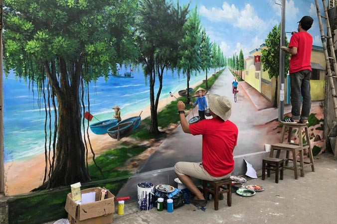 Các họa sĩ trẻ từ nhiều tỉnh trong cả nước hào hứng tham gia dự án.