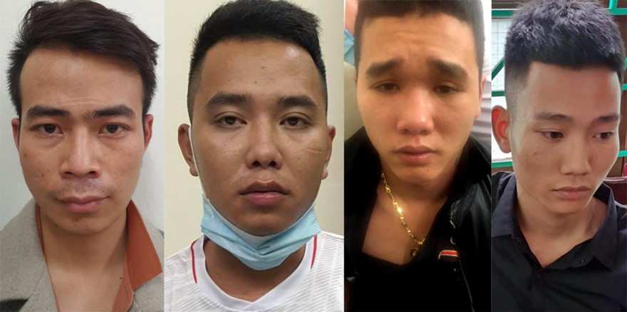 Từ trái sang: Các đối tượng Đức, Miều, Hoàng Ồng Nhất và Triệu Ồng Nhất (Ảnh do cơ quan công an cung cấp) 