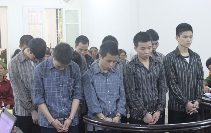 Các bị cáo tại tòa.