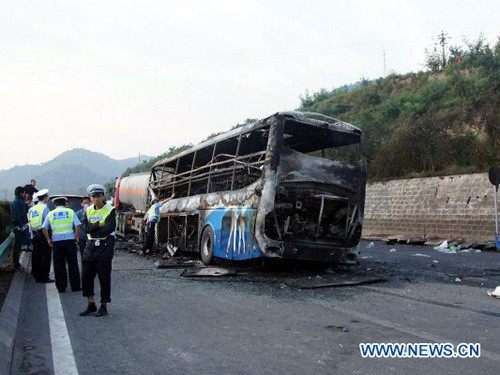 Hiện trường một vụ tai nạn tại Trung Quốc. Ảnh minh họa