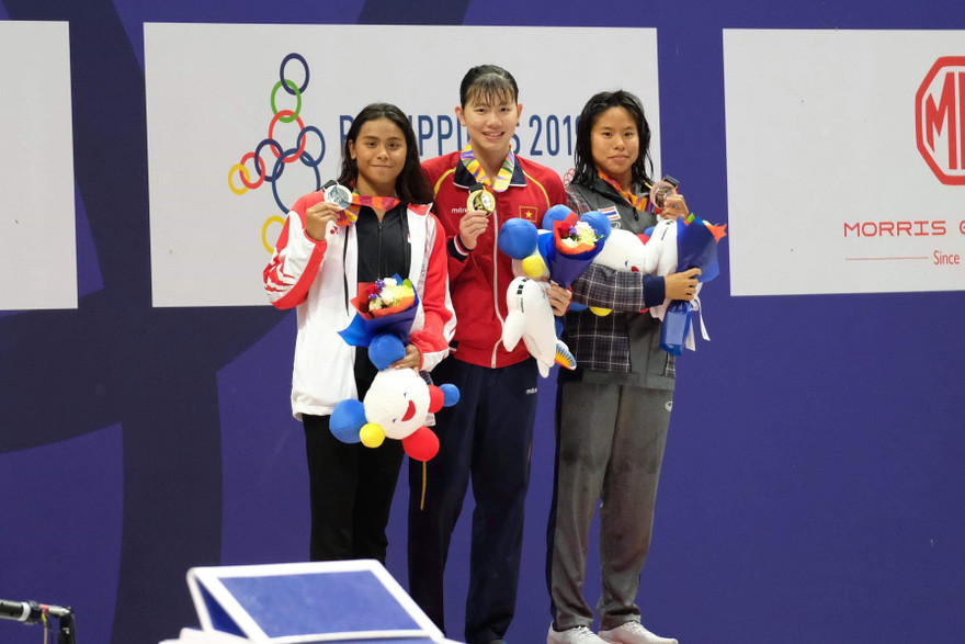 Ánh Viên dù không hoàn thành chỉ tiêu huy chương tại SEA Games 30 nhưng cô vẫn là VĐV giàu thành tích nhất của TTVN. Ảnh H.M 