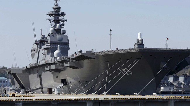 Tàu sân bay trực thăng Izumo mới và hiện đại nhất của hải quân Nhật Bản. Ảnh: Getty Images