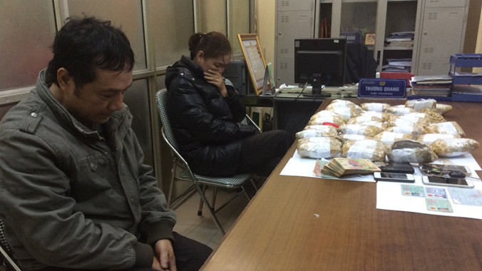 Cơ Kiên Sơn, Bùi Thị Loan cùng tang vật vụ án