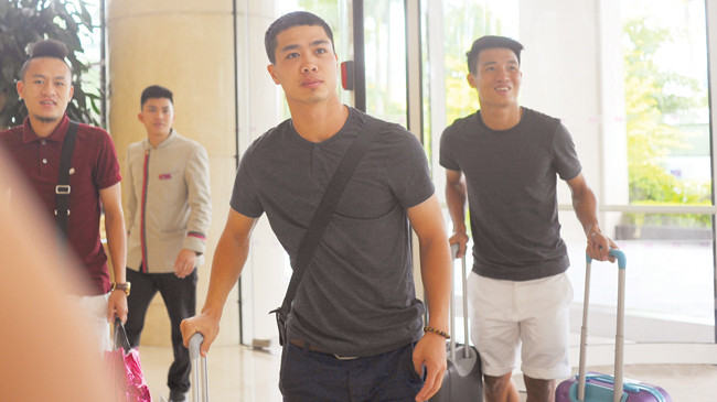 Các tuyển thủ Việt Nam hội quân tại Hà Nội chuẩn bị cho trận giao hữu với Man City vào 27/7 tới. Ảnh: VSI