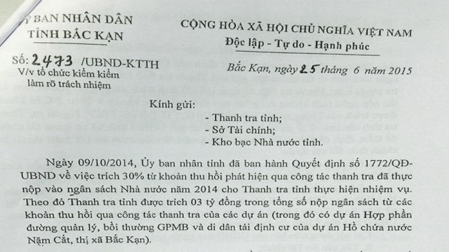 Chủ tịch UBND tỉnh đề nghị làm rõ trách nhiệm các tập thể, cá nhân