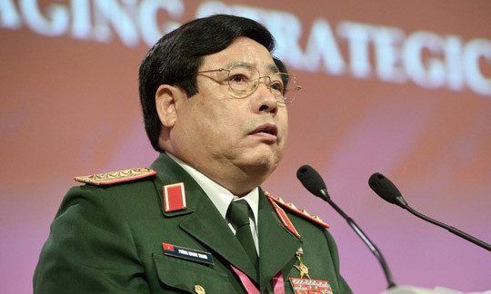 Bộ trưởng Phùng Quang Thanh trong một lần tham dự hội thảo quốc tế 