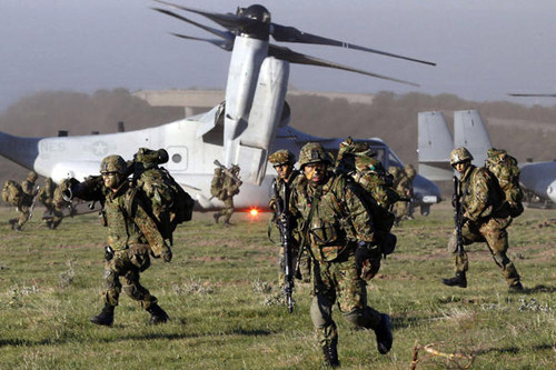 Một cuộc tập trận chung của binh sỹ Mỹ và Nhật Bản