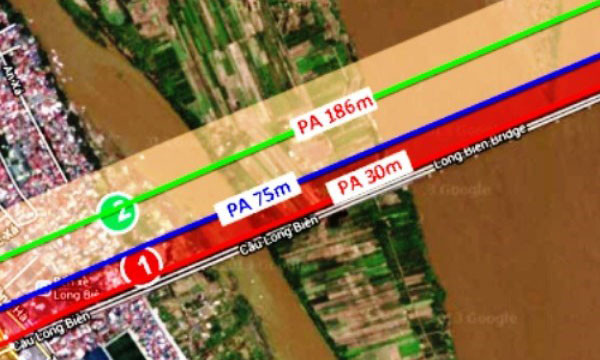 Phối cảnh các phương án xây dựng cầu đường sắt đô thị mới vượt sông Hồng.