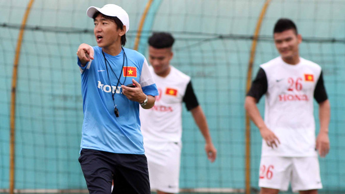 HLV Miura muốn cùng ĐT U23 VN đạt thứ hạng cao tại SEA Games tới. Ảnh: VSI 